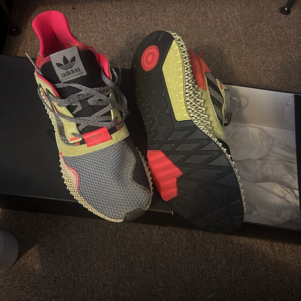 Adidas Gray and Yellow Athletic Shoes